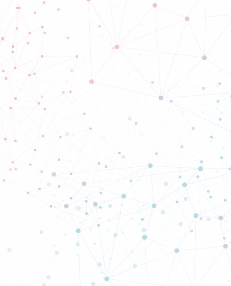 Color network with dots on white background, abstract telecommunication design