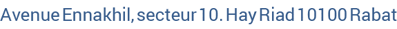 Avenue Ennakhil, secteur 10. Hay Riad 10100 Rabat 