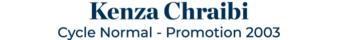 Kenza Chraibi Cycle Normal - Promotion 2003