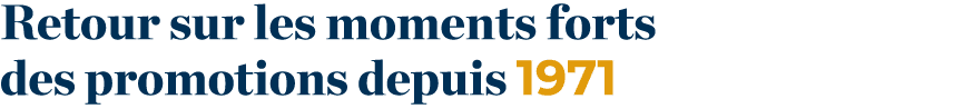 Retour sur les moments forts des promotions depuis 1971