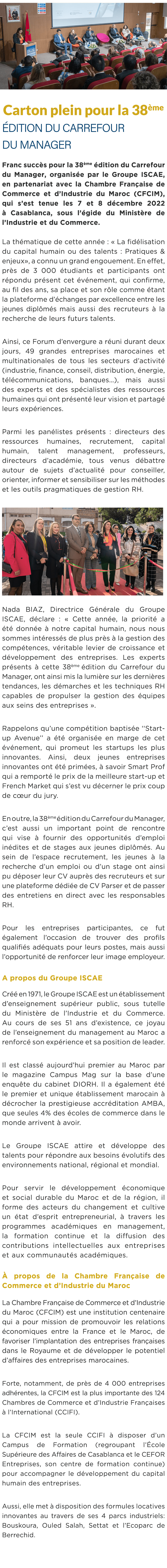  ￼ Carton plein pour la 38 me dition du Carrefour du Manager Franc succ s pour la 38 me  dition du Carrefour du Mana...