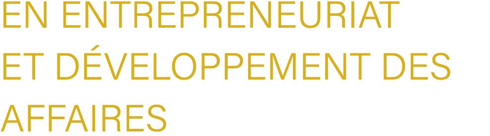 en Entrepreneuriat et D veloppement des Affaires