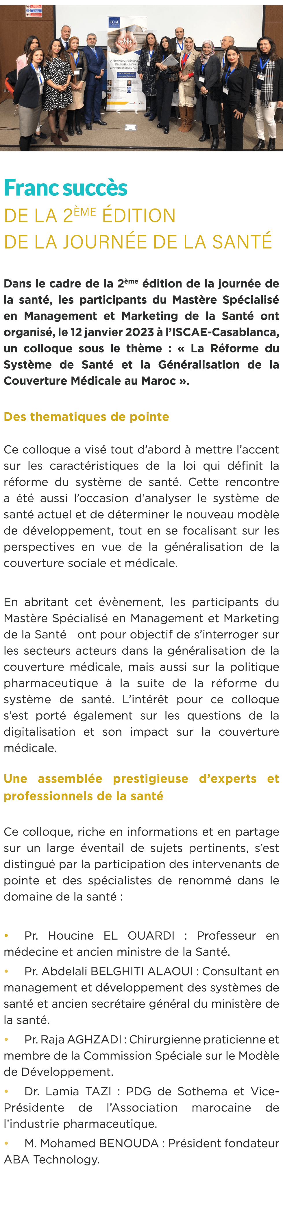  ￼ Franc succ s de la 2 me dition de la journ e de la sant  Dans le cadre de la 2 me  dition de la journ e de la san...