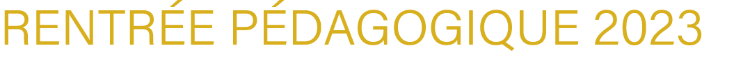 Rentr e P dagogique 2023 