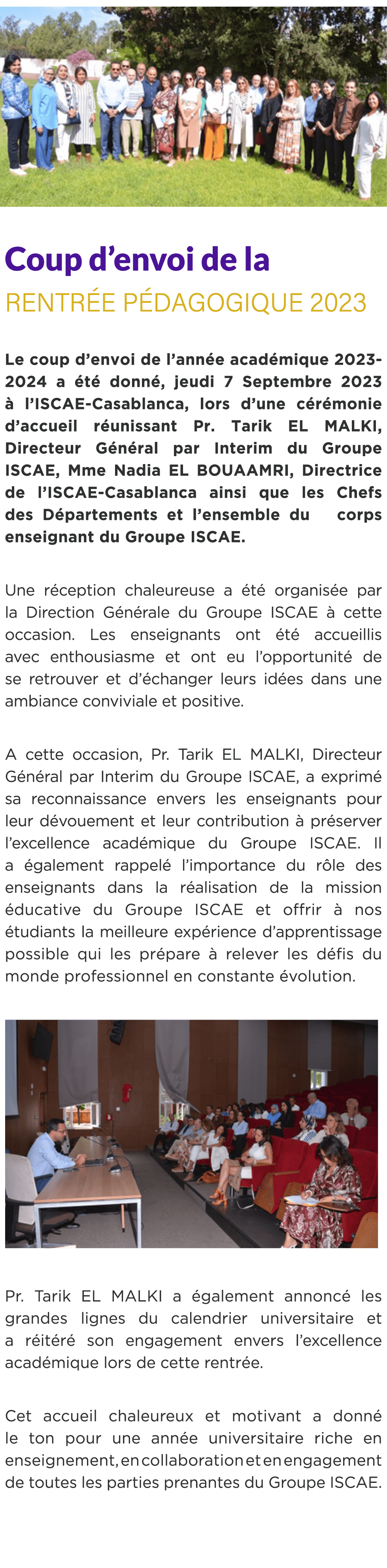  ￼ Coup d’envoi de la Rentr e P dagogique 2023 Le coup d’envoi de l’ann e acad mique 2023 2024 a t  donn , jeudi 7 S...