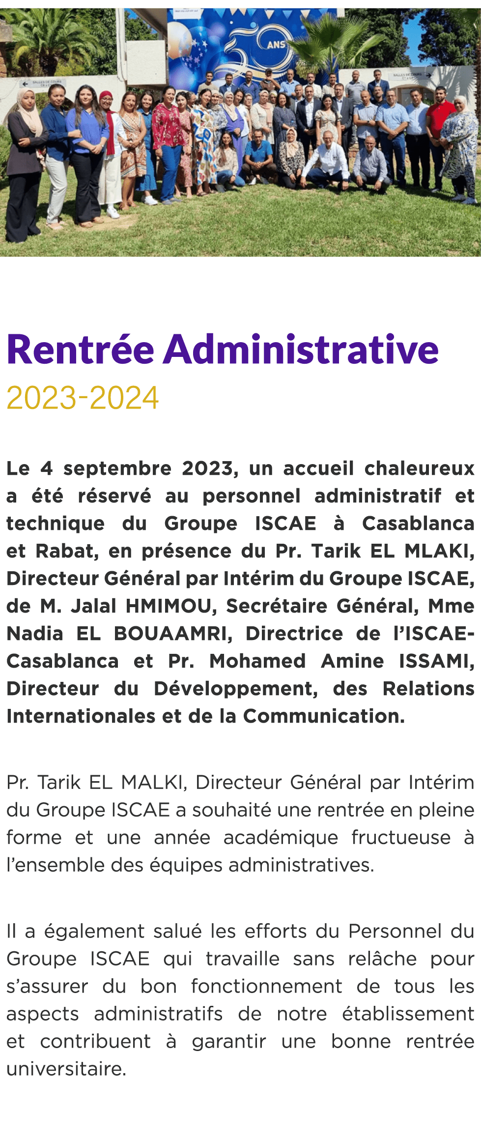  ￼ Rentr e Administrative 2023 2024 Le 4 septembre 2023, un accueil chaleureux a t  r serv  au personnel administrat...