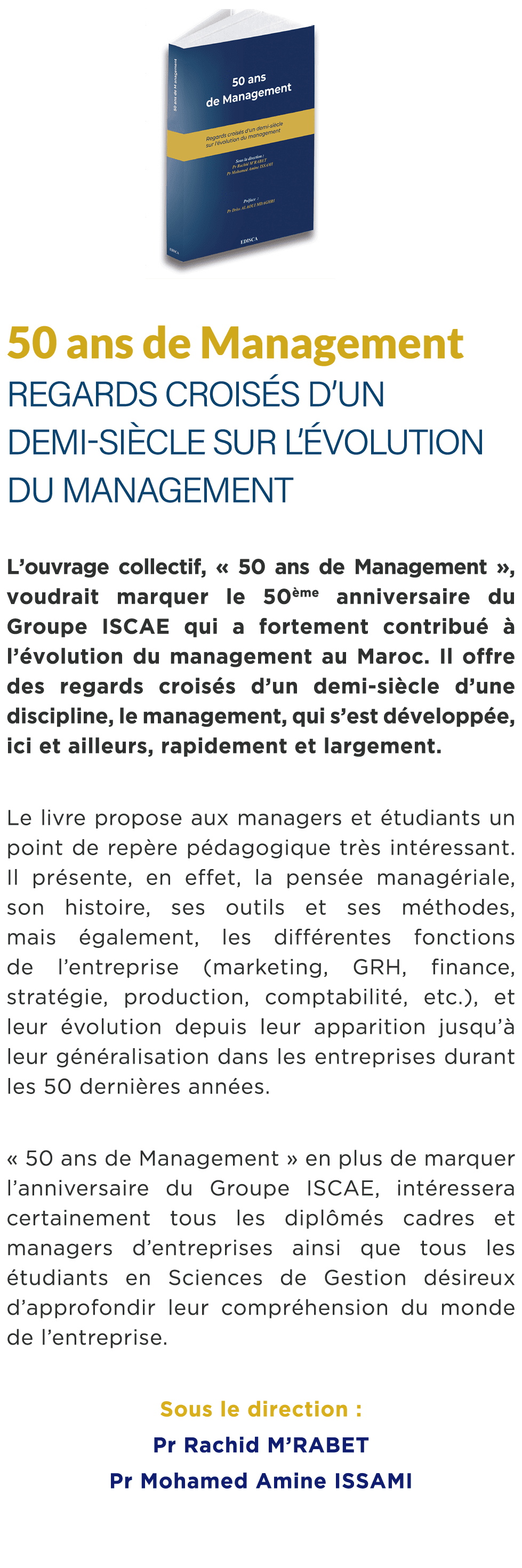  ￼ 50 ans de Management regards crois s d’un demi si cle sur l’ volution du management L’ouvrage collectif, « 50 ans ...