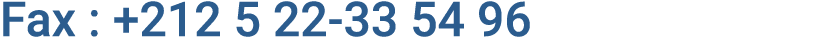 Fax : +212 5 22 33 54 96 