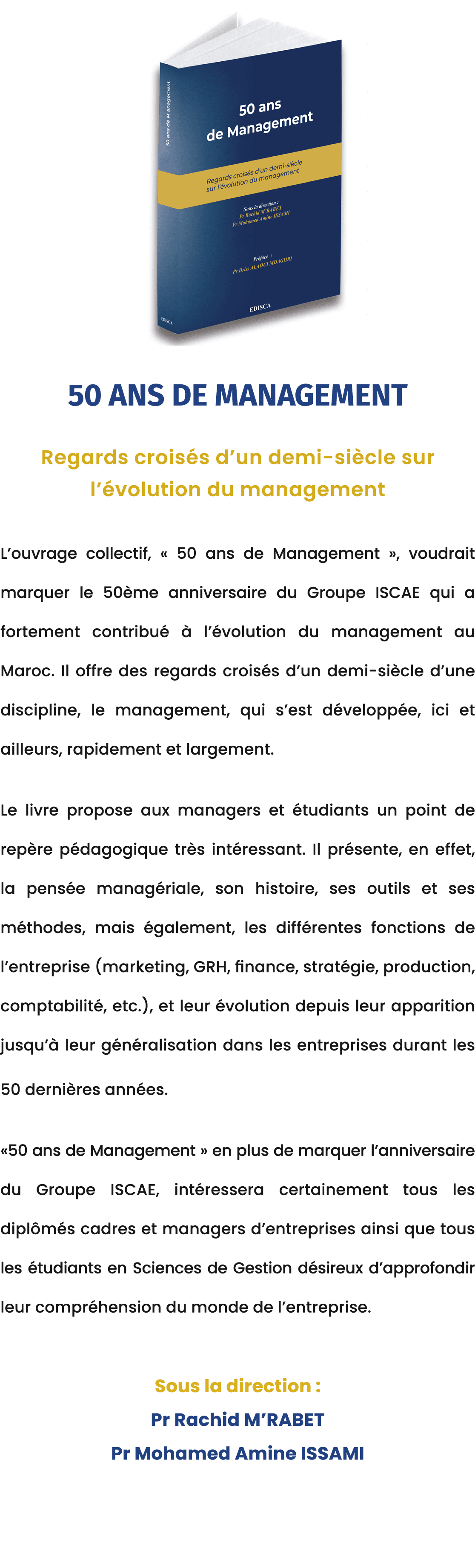  ￼ 50 ans de Management Regards crois s d’un demi si cle sur l’ volution du management L’ouvrage collectif, « 50 ans ...