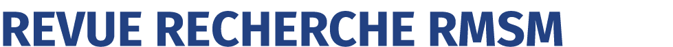 Revue Recherche RMSM 